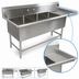 Thumbnail image #3 for John Boos Pro-Bowl 3-Compartment Commercial Sink with Right-Hand Drainboard, 14-Gauge Stainless Steel, 82-3/16 x 23-1/2 x 44-1/16 Inches
