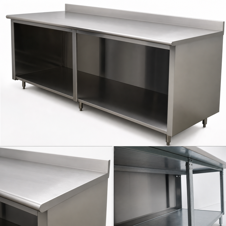 Product image #3 for Advance Tabco Special Value Economy Open Base Work Table with 5-Inch Backsplash, 84-Inch x 30-Inch