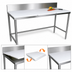 Thumbnail image #3 for John Boos 84-Inch x 36-Inch Reversible Poly Top Trimming Table with 6-Inch Removable Backsplash and Stainless Steel Legs