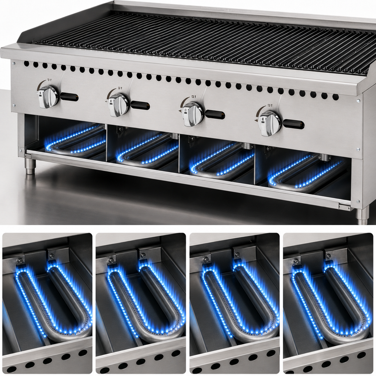 Product image #3 for Migali Competitor Series 48-Inch Countertop Natural Gas Char-Rock Charbroiler
