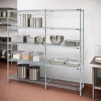 Thumbnail image #3 for Eagle Group EAGLEbrite A4-74-1848Z 4-Tier Add-On Wire Shelving Unit, 48W x 18D x 74H, Zinc Finish