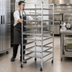 Thumbnail image #3 for Panco Mobile Full-Height Open-Side Stainless Steel Utility Rack for 18 x 26 Sheet Pans, 20 Capacity