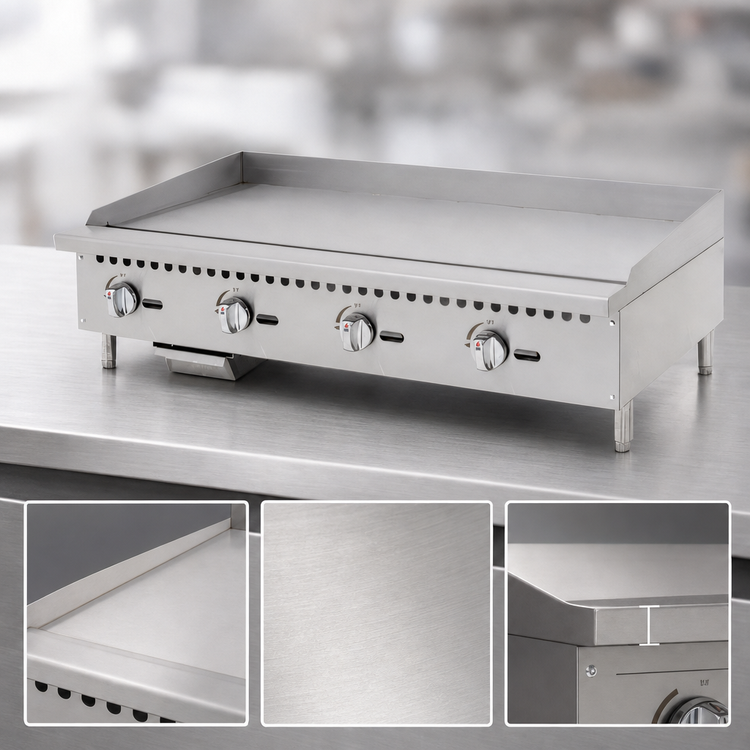 Product image #3 for Migali Competitor Series® 48-Inch Countertop Natural Gas Griddle with Manual Controls