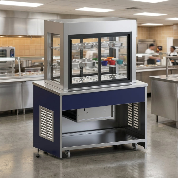 Product image #2 for Atlas Metal INFPT-4 Mobile Cold Food Pass-Through Unit with Refrigerated Display