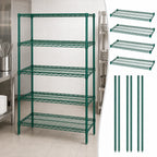 Thumbnail image #3 for Quantum WR54-2472P-5 72"W x 24"D x 54"H 5-Shelf Stationary Wire Shelving Starter Unit, Green Epoxy Antimicrobial Finish