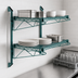 Thumbnail image #3 for Quantum Cantilever Double-Shelf Wall-Mount Wire Shelving Unit, 30 x 21 Inches, Green Epoxy Antimicrobial Finish