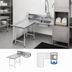 Thumbnail image #3 for Advance Tabco L-Shaped Left-Hand Dishlanding Soil Dishtable with Pre-Rinse Sink, 107 Inch Long