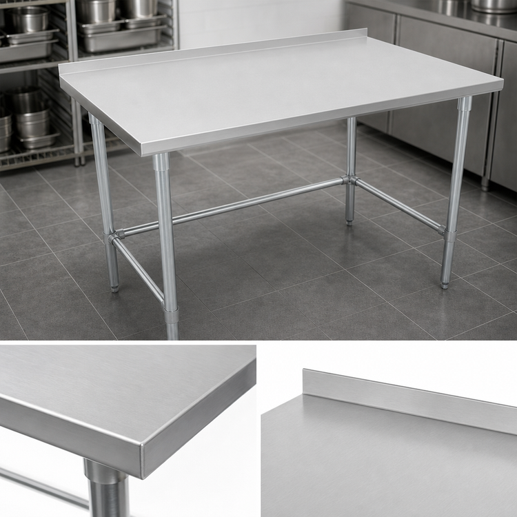 Product image #3 for John Boos Stallion 144-Inch x 24-Inch Stainless Steel Work Table with 1-1/2-Inch Rear Up-Turn