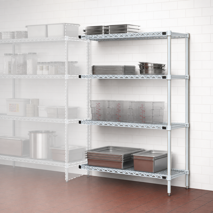 Product image #3 for EagleGard 4-Tier Add-On Wire Shelving Unit with QuadTruss Shelves, 42 x 18 x 63 Inches, Hybrid Epoxy Finish