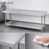 Thumbnail image #3 for 60 Inch x 24 Inch Flat Top Stainless Steel Work Table with Undershelf