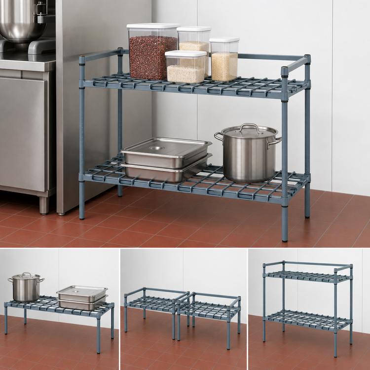 Product image #3 for Quantum Modular Wire Dunnage Rack, 24 x 18 x 34 Inches, Gray Epoxy Antimicrobial Finish