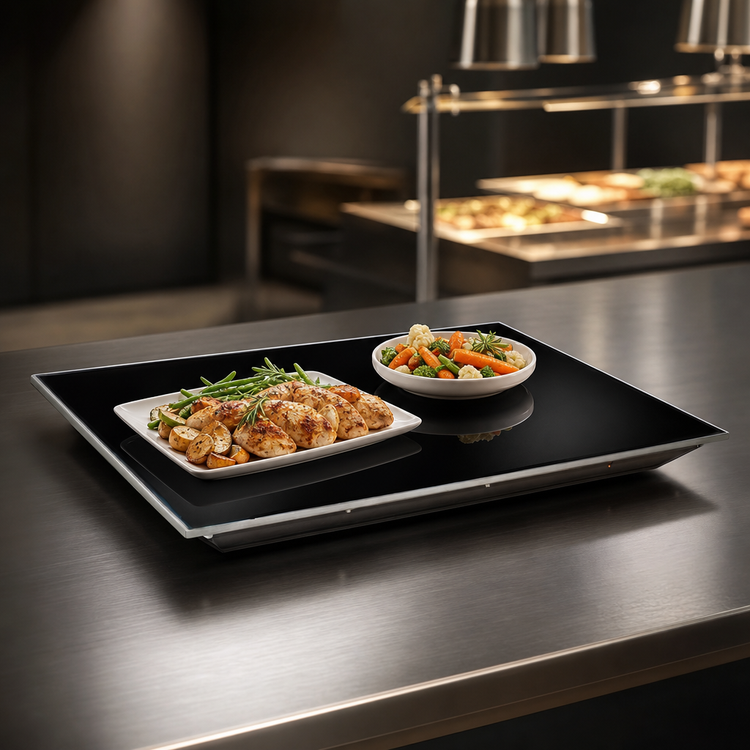 Product image #3 for Hatco 30-Inch Portable Heated Black Glass Warming Shelf with Thermostatic Control
