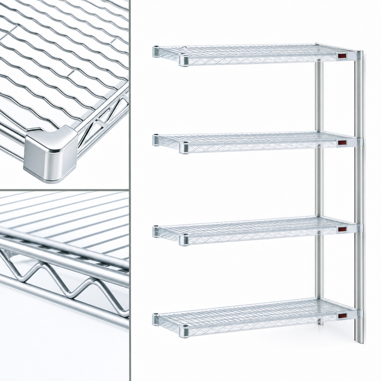 Product image #3 for Eagle Group 4-Tier Add-On Wire Shelving Unit, 30 x 18 x 74 Inches, Chrome-Plated
