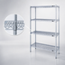 Thumbnail image #3 for Eagle Group 4-Tier Starter Wire Shelving Unit, 42W x 18D x 74H, Chrome-Plated