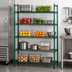 Thumbnail image #3 for Redipak 5-Tier Stationary Wire Shelving Unit, 60W x 24D x 63H, Green Epoxy Finish