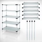 Thumbnail image #3 for Quantum WR54-2424SG-5 Solid Shelving Starter Unit, 24 x 24 x 54 in, 5 Shelves, Galvanized Steel, Chrome Posts