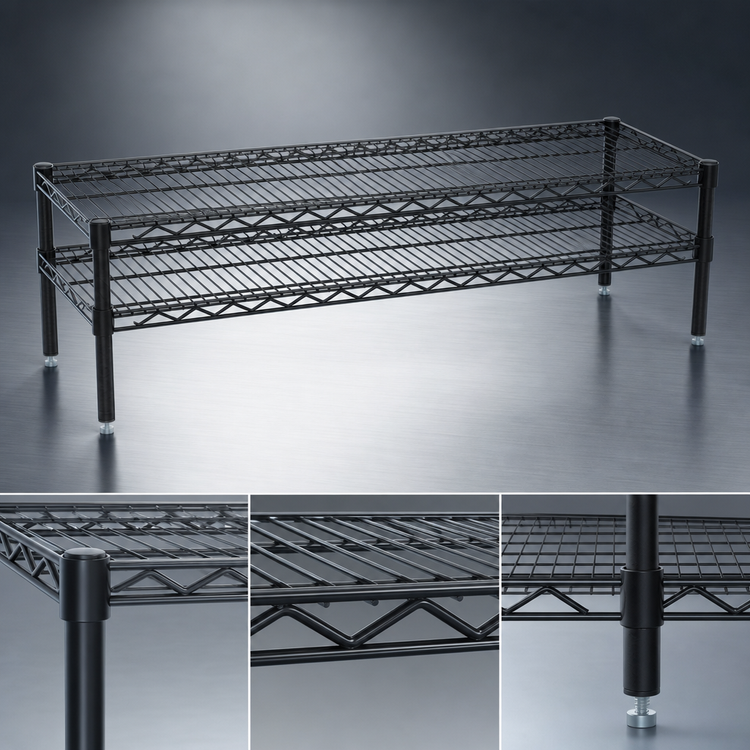 Product image #3 for Eagle QuadTruss 2-Tier Front Case Merchandise Wire Shelving Unit, 54 x 14 x 14 Inches