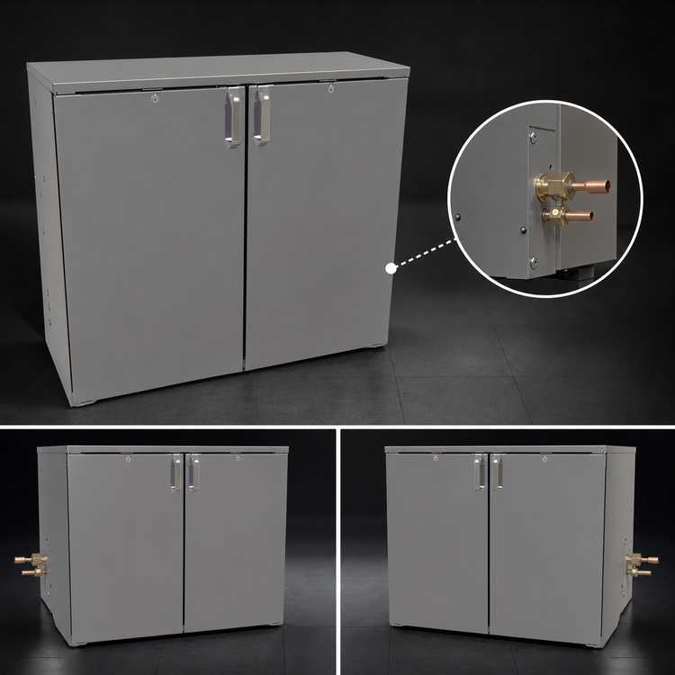 Product image #3 for Glastender CS1RB40 Shallow Depth Two-Section Remote Back Bar Cooler, 40 Inch, 16-Inch Door Openings