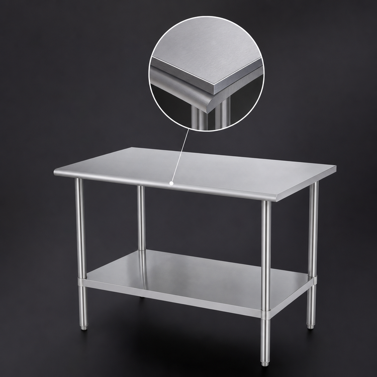 Product image #3 for Sapphire Manufacturing 60-Inch x 24-Inch Stainless Steel Work Table with Adjustable Undershelf