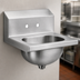 Thumbnail image #3 for Eagle Group Wall-Mounted 304 Stainless Steel Hand Sink with 9-3/4 x 13-1/2 x 6-Inch Bowl and Faucet Holes