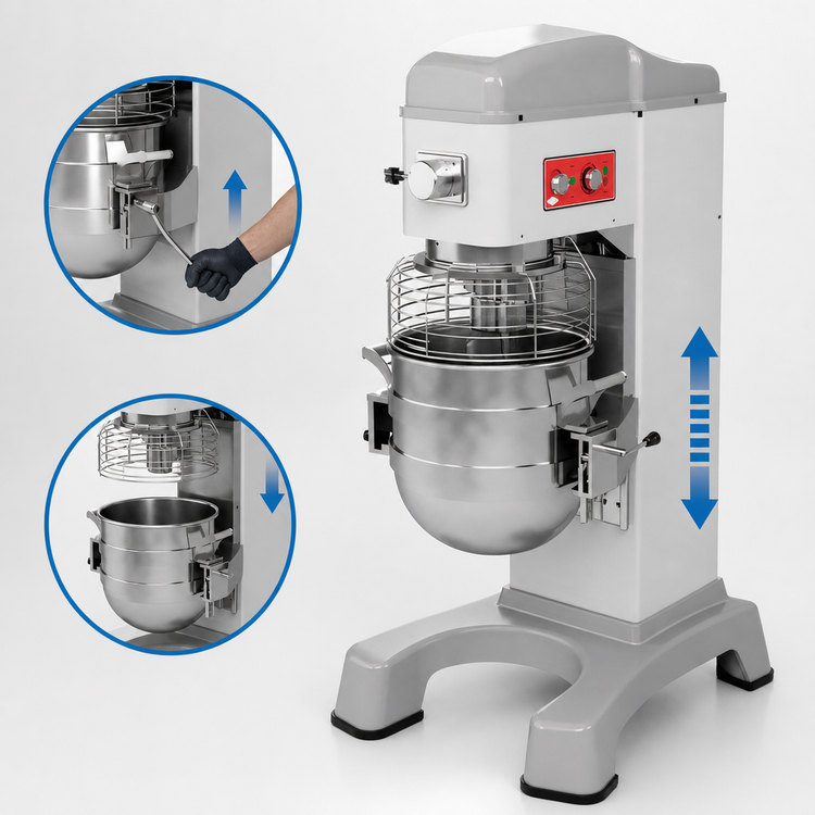 Product image #3 for BakeMax BMMK80 80 Qt Heavy-Duty Euro Planetary Countertop Mixer