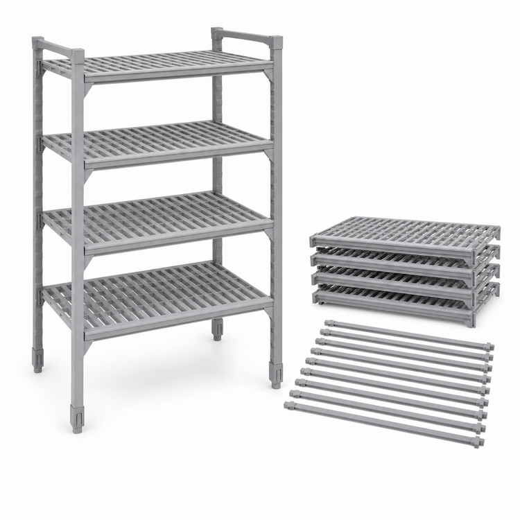 Product image #4 for Cambro Camshelving Premium 24" x 30" Vented 5-Shelf Polymer Shelf Kit