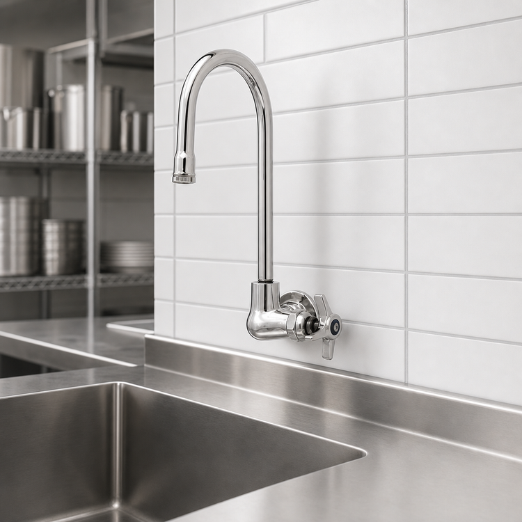 Product image #3 for Wall-Mounted Single-Temperature Pantry Faucet with Gooseneck Spout