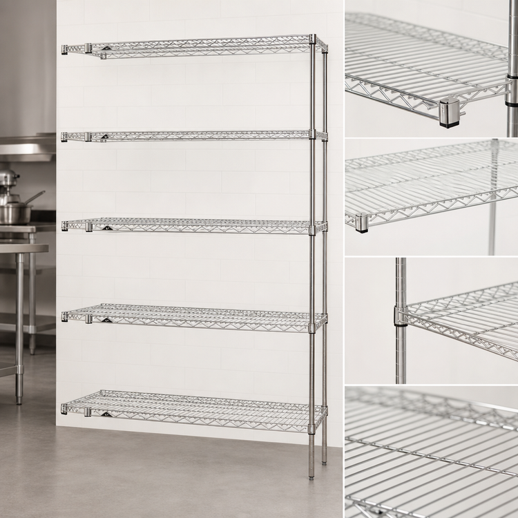 Product image #3 for Metro Super Erecta 5-Shelf 24"W x 18"D x 74"H Chrome Plated Add-On Wire Shelving Unit