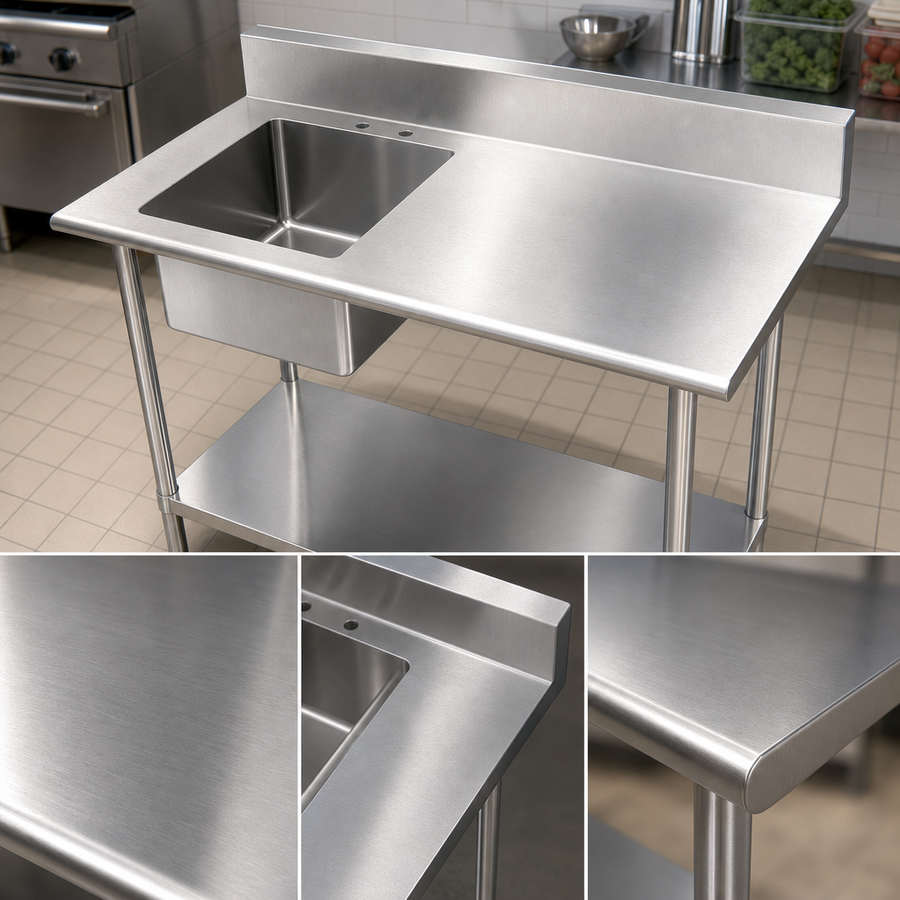 16-Gauge 304 Stainless Steel Top