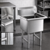 Thumbnail image #3 for Steel Works Stainless 1-Compartment 18-Gauge 304 Stainless Steel Sink with Legs