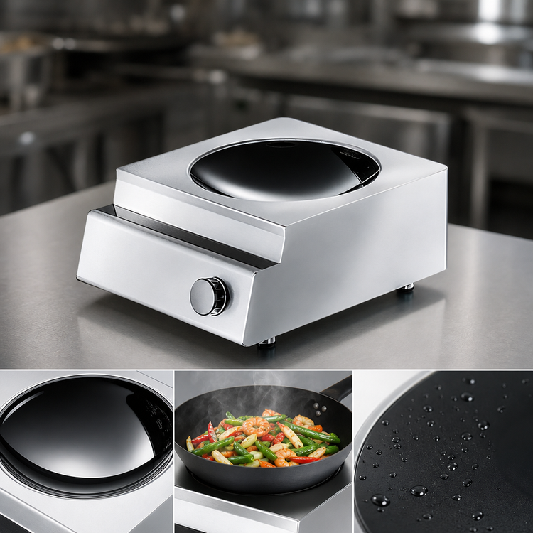 Product image #3 for Garland Induction Instinct Countertop Induction Wok Cooktop with 11.8-Inch Ceran Glass Bowl Top