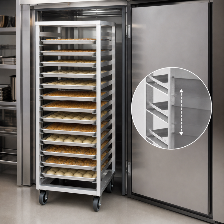 Product image #3 for Panco 11-Tray Roll-In Refrigerator Rack for 18" x 26" Trays, Aluminum