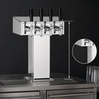 Thumbnail image #3 for Perlick Corporation 4006-4BPC4 Extra-High Countertop 4-Faucet Glycol-Cooled Tee Draft Beer Tower, Polished Chrome