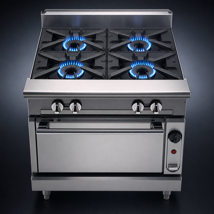 Product image #3 for Vulcan V Series 36-Inch Heavy Duty Gas Range with 4 Open Burners and Convection Oven