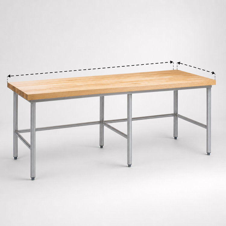 Product image #3 for John Boos Stainless Steel Baker's Table Frame for 48 x 30 Inch Wood Top