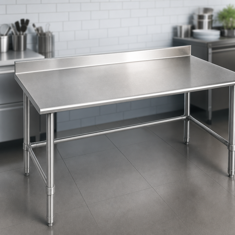 Product image #3 for Deluxe Series 72-Inch x 24-Inch Stainless Steel Work Table with 4-1/2-Inch Backsplash