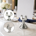 Thumbnail image #3 for American Metalcraft MH220 Stainless Steel Menu Card Holder with Harp Clip and Round Base