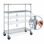 Thumbnail image #3 for Metro Super Erecta A556BC 4-Shelf Adjustable Chrome Wire Shelving Cart, 48 x 24 x 67 7/8 Inches, 600 lb. Capacity, 5-Inch Casters