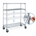 Thumbnail image #3 for Metro Super Erecta Super Adjustable 4-Shelf Wire Stem Caster Cart, 48 x 24 Inch, Chrome, 5-Inch Casters