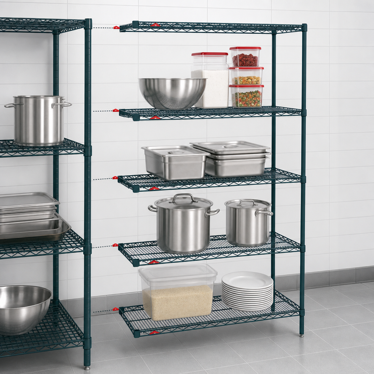 Product image #3 for Metro Super Erecta Add-On Wire Shelving Unit, 24W x 21D x 63H, 4 Shelves, Metroseal 3 Epoxy-Coated Finish