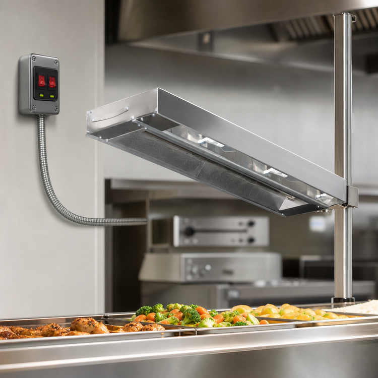 Product image #3 for RedHots 42-Inch High-Watt Lighted Strip Heat Lamp with Remote, Single Rod, 240V
