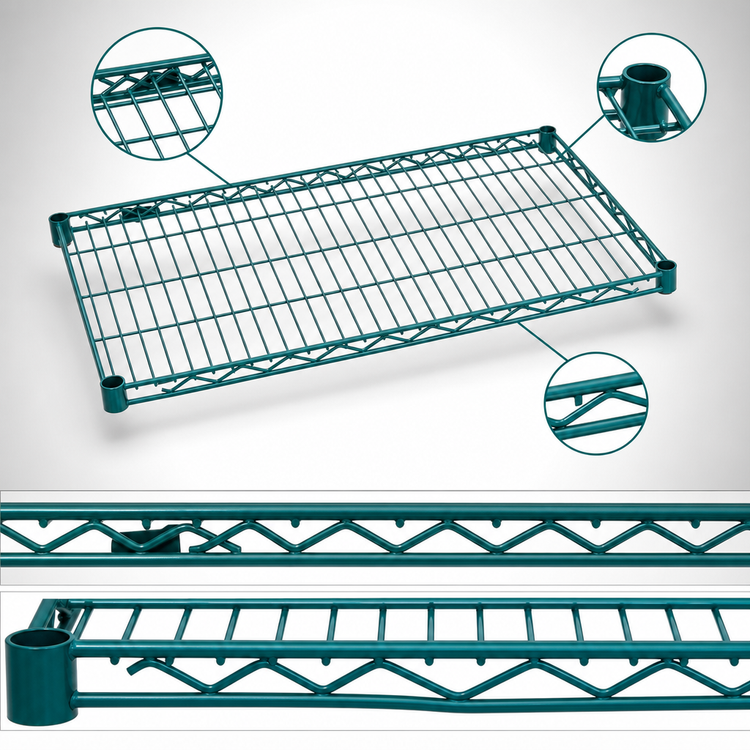 Product image #3 for EagleGard 48" x 30" QuadTruss Wire Shelf, Blue Green Hybrid Epoxy