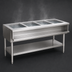 Thumbnail image #3 for Eagle Group 63-1/2 Inch Water Bath Hot Food Table, Open Base with Undershelf, Liquid Propane, 4-Well