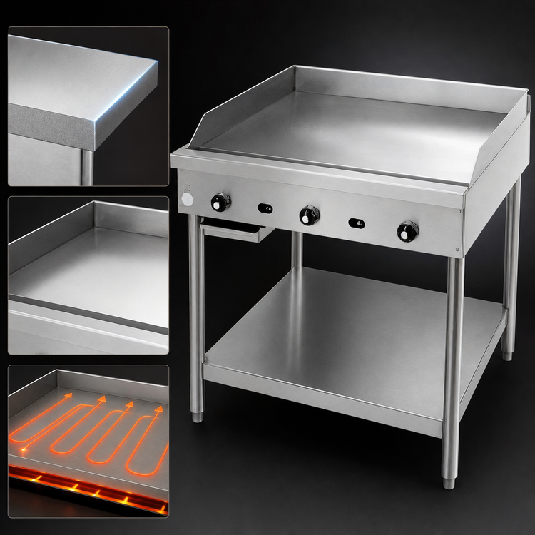 Product image #3 for Supreme JGT-2442-F 42-Inch Gas Floor Model Commercial Griddle with Thermostatic Controls