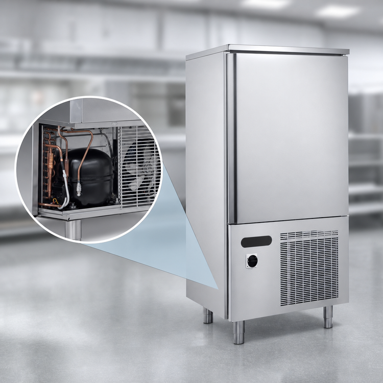 Product image #4 for Gemm Commercial Reach-In Single-Section Blast Chiller/Freezer, 10 Full-Size Pan Capacity, Self-Contained, 208-230V