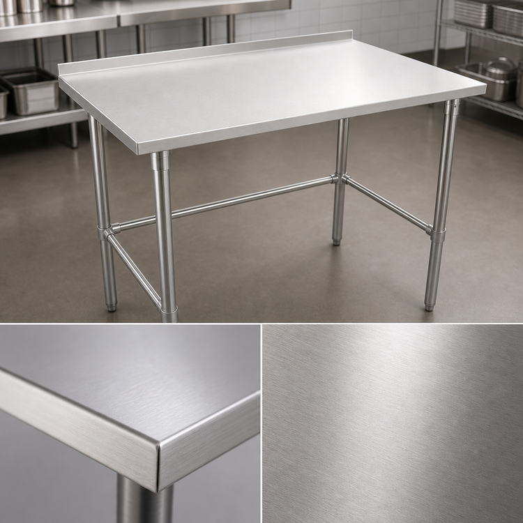 Product image #3 for John Boos Stallion 30" x 30" Stainless Steel Corner Work Table with 1-1/2" Rear Upturn