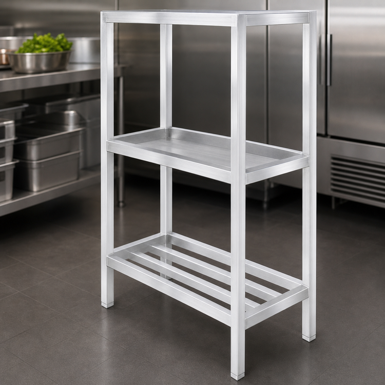 Product image #3 for Lifetime Tough Tubular Dunnage Shelving, 3-Shelf, 42 x 24 x 64 Inches, Aluminum