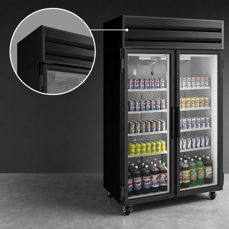 Product image #3 for Howard-McCray GR22-B One-Section Glass Door Merchandiser Refrigerator, 22 Cu. Ft., Black, Top Mount Self-Contained