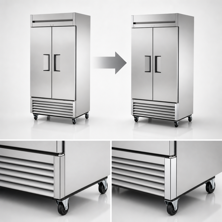 Product image #3 for True Two-Section Reach-In Freezer, -10°F, Stainless Steel Doors, Self-Contained Bottom-Mounted