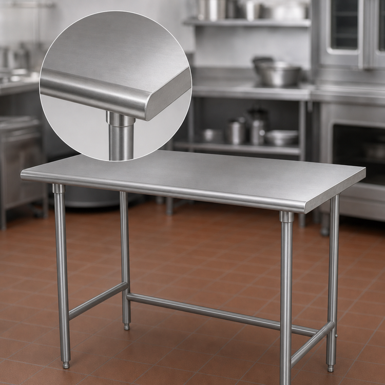 Product image #3 for Advance Tabco 72 Inch x 30 Inch 14 Gauge 304 Stainless Steel Flat Top Work Table with Galvanized Legs